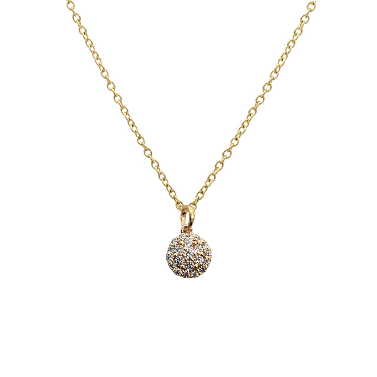 Round Brilliant Diamond Cluster Pendant