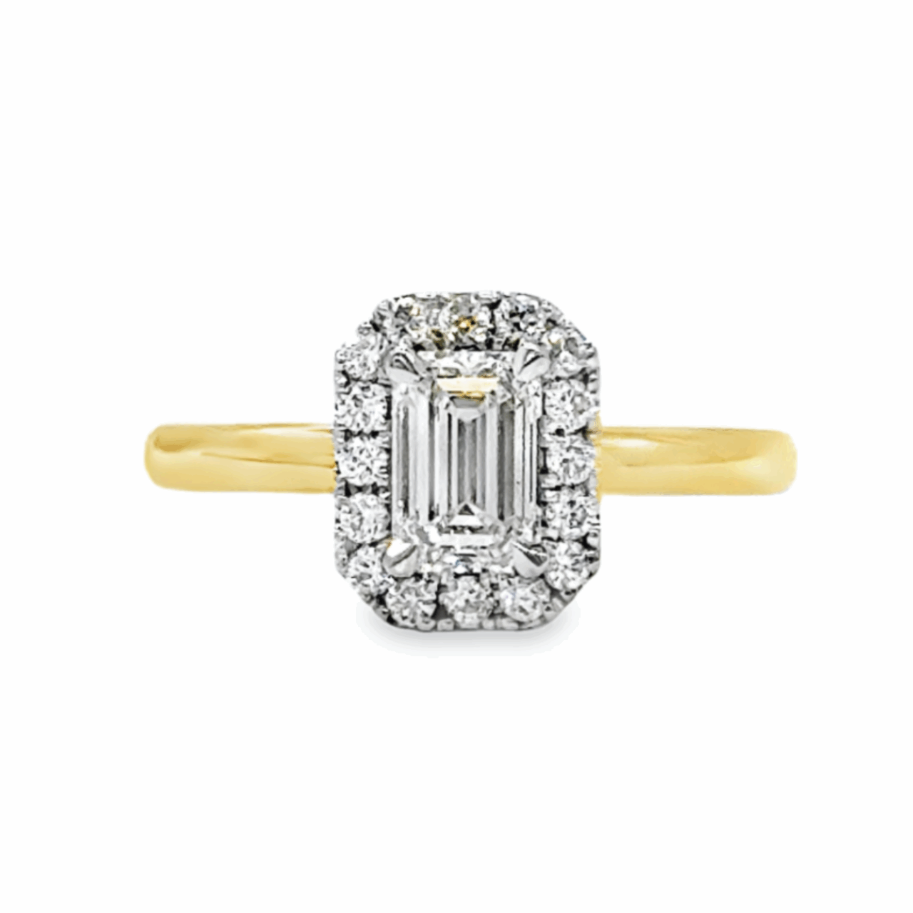 Emerald Cut Diamond Halo Ring