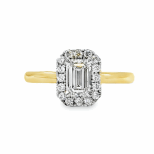 Emerald Cut Diamond Halo Ring