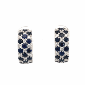 Sapphire & Diamond Hoop Earrings