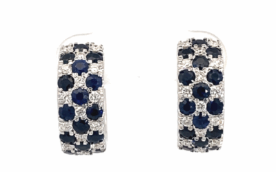 Sapphire & Diamond Hoop Earrings