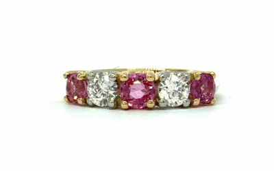 Pink Sapphire & Diamond Ring