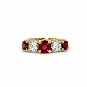 5 Across Ruby & Diamond Ring