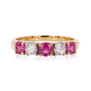 Pink Sapphire & Diamond Ring
