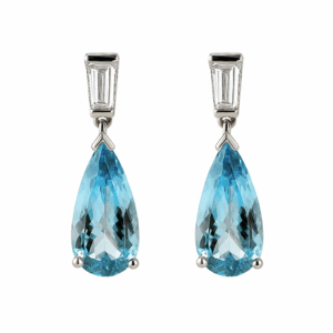 Aquamarine & Diamond Earrings