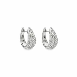 Pear Shape Pave Diamond Huggies