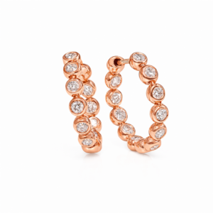 Mini Bezel Set Diamond Huggie Earrings