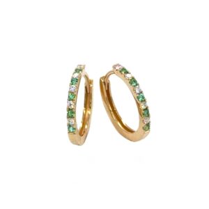 Emerald & Diamond Huggies