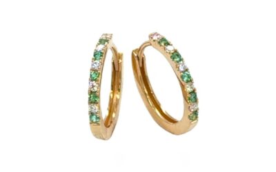 Emerald & Diamond Huggies