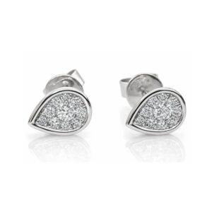 Pear Shaped Diamond Cluster Stud Earrings