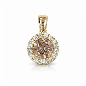 Champagne Diamond Halo Pendant