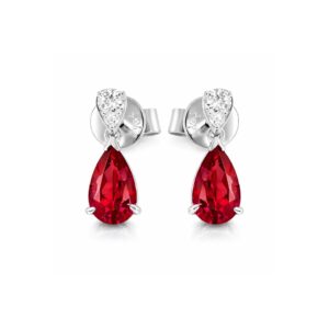 Ruby & Diamond Drop Earrings