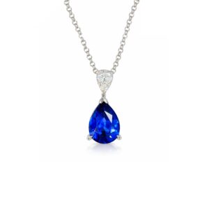 Blue Sapphire & Diamond Pendant