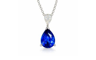 Blue Sapphire & Diamond Pendant
