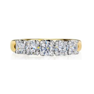 Brilliant Cut 5 Across Diamond Ring