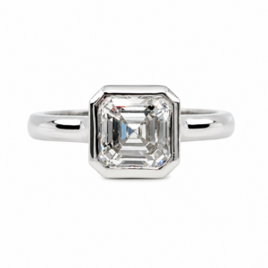 Bezel Set Asscher Cut Diamond Ring