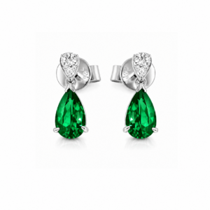 Emerald & Diamond Drop Earrings
