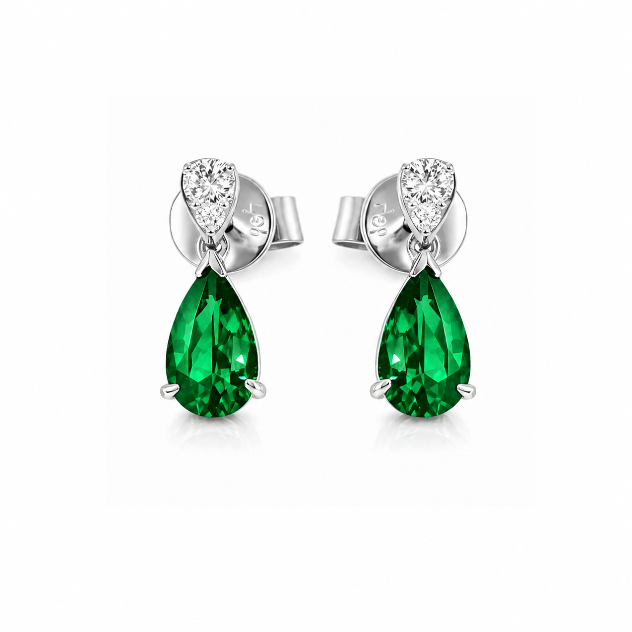 Emerald & Diamond Drop Earrings