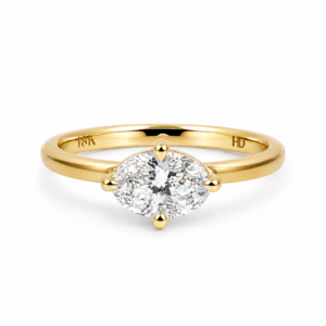 East West Oval Cut Diamond Ring