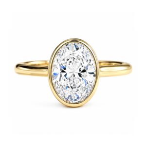 Oval Diamond Bezel Solitaire Ring