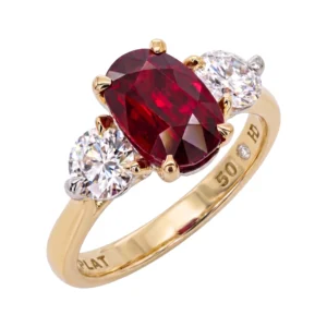 Ruby & Diamond Claw Sweep Ring