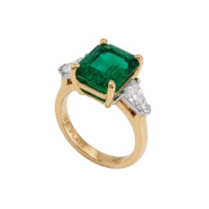 Emerald & Shield Diamond Ring