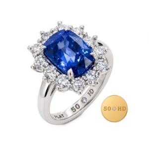 Sapphire & Diamond Cluster Ring