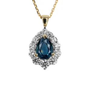 Sapphire Halo Pendant